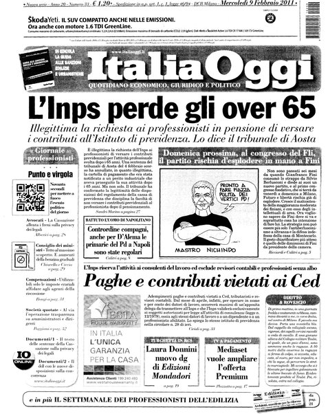 Italia oggi : quotidiano di economia finanza e politica